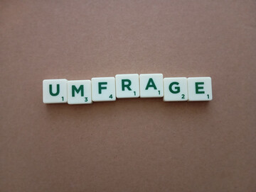 Schriftzug Umfrage