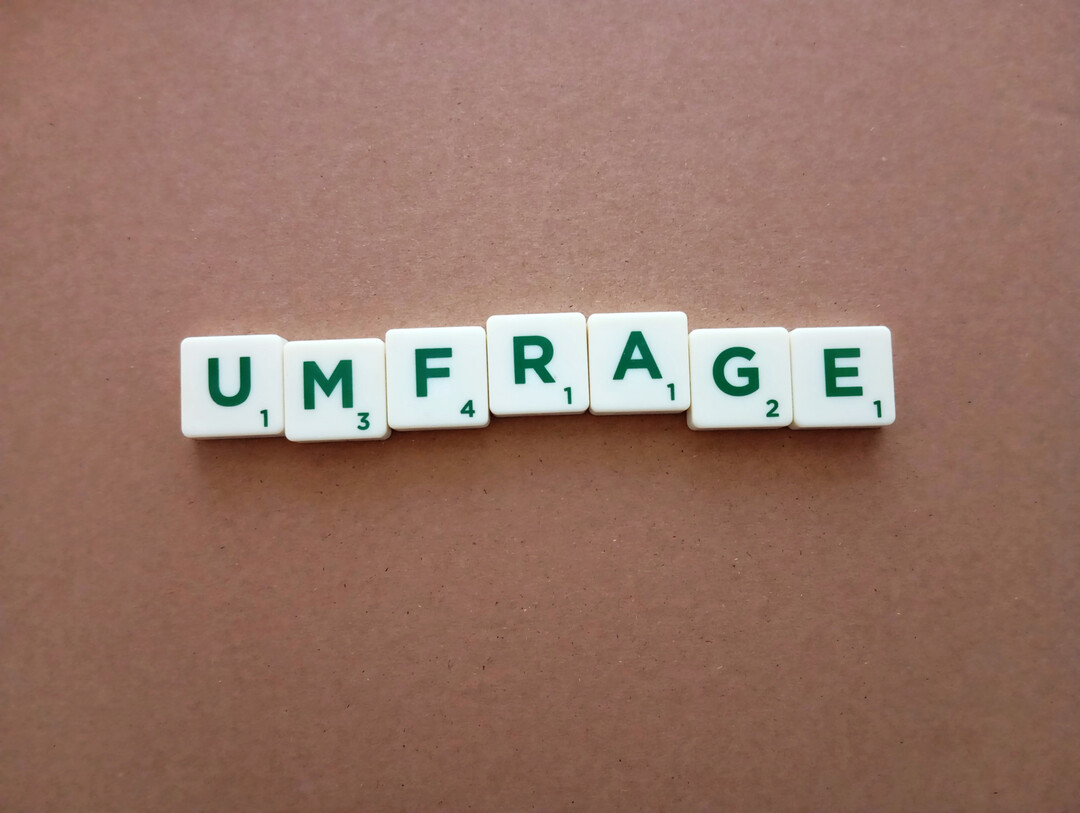 Schriftzug Umfrage