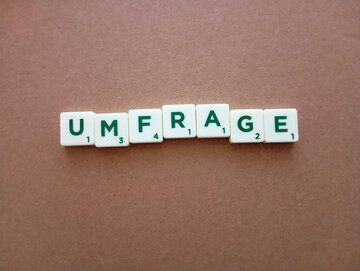 Schriftzug Umfrage