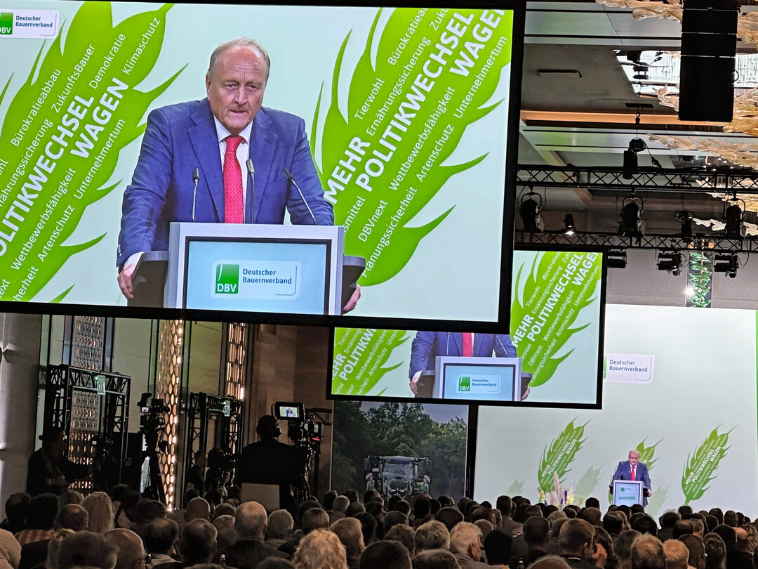 Joachim Rukwied, Prsident des Deutschen Bauernverbands, bei seiner Grundsatzrede auf dem Deutschen Bauerntag 2025.