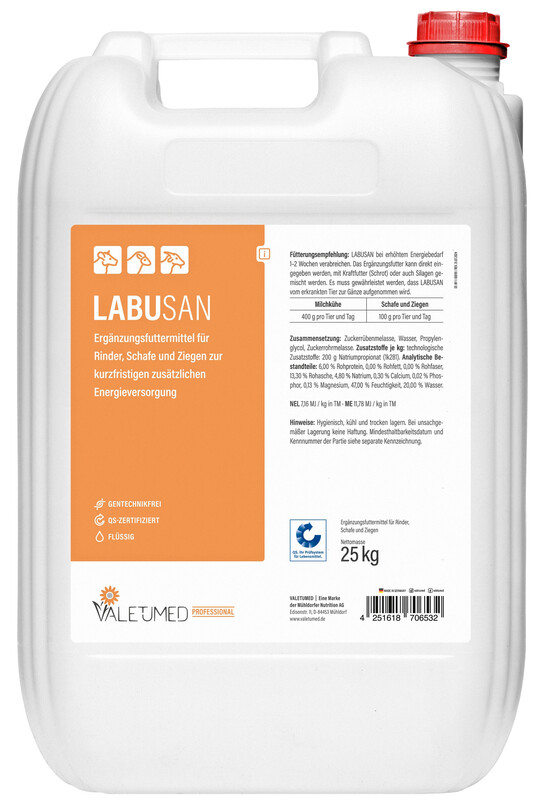Energieerg�nzungsfuttermittel Labusan im 25-kg-Gebinde.