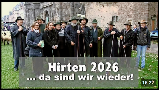 Startbildschirm des YouTube-Videos �Hirten 2026 ...da sind wir wieder!�