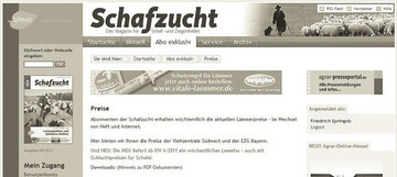 Die Leser der Schafzucht werden mit jedem Heft ber die aktuellen Lmmerpreise
informiert. Die aktuellen Notierungen finden Sie auf Seite 13 in
diesem Heft. Unabhngig davon knnen Sie sich jede Woche ber die aktuellen
Lmmerpreise auf unserer Internetseite www.schafzucht-online.de
ber die neuesten Zahlen und Entwicklungen informieren.