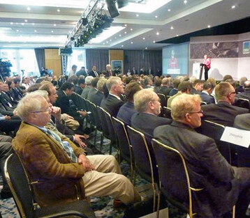 Aufmerksame Zuhrer bei der Grundsatzrede zur Leistung und Zukunft der Landwirtschaft von Bundeskanzlerin Dr. Angela Merkel.