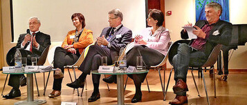 Die Europaabgeordneten Albert De, Ulrike Mller, Reimer Bge, Maria Noichl und Martin Husling.