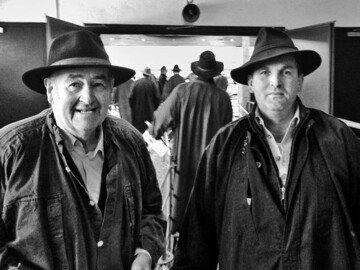 Herrmann Behringer (links) zusammen mit Klemens Ross bei der
diesjhrigen Merino-Elite in Bad Waldsee.